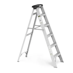 Vishwakarma 5 Steps Aluminum Single-Side Self-Supporting Ladder Including Tool Storage Platform at The Top