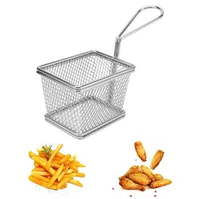 Mini Serving Square Shape Strainer (Diamond Mesh), SS Body