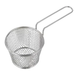 Mini Serving Tapered Basket Weaving Mesh Round Stainless Steel