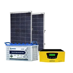 Servotech Solar 1kW PWM Inverter with Battery, 165W Poly Panel (2 Year, 5 Years Battery, 25 Years Performance Warranty)
