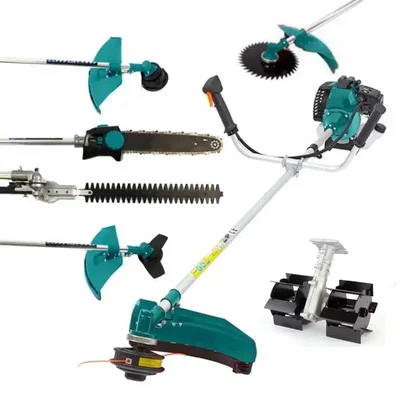 Heavy Duty 2 Stroke 52cc Sidepack Brush Cutter With 6 Multi Attachment | Free Chainsaw, Hedge Trimmer & Flat Tiller Attachment