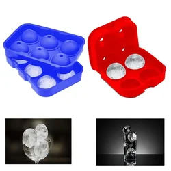 Silicone Round Ice Cube Ball Making Tray(Capacity-4 Compartment)