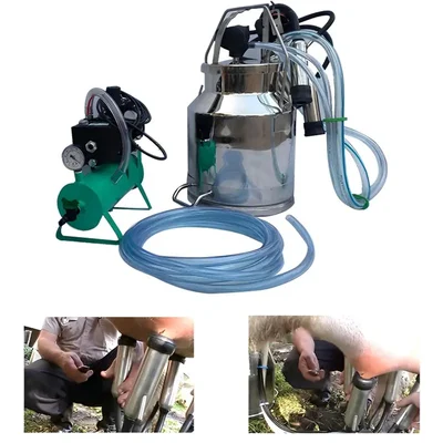 Stainless Steel Single Bucket (20L) Portable Milking Machine With 0.5HP Motor and 150 LPM Pump
