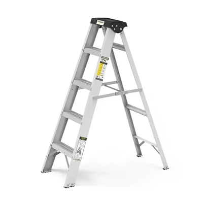 Youngman 4 Steps Aluminum Single-Side Self-Supporting Ladder Including Tool Storage Platform at The Top