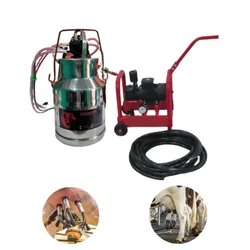 Open Door Trolley Type 0.5 HP Single Bucket Milking Machine, 20 Liters Stainless Steel Bucket