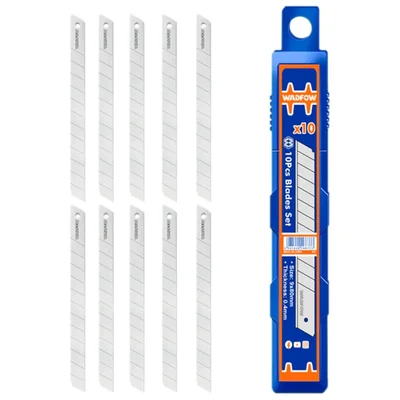 Wadfow 10 Pcs 9mm X 80mm Snap-Off Knife Blades Set (WMK1K09) - Pack Of 5