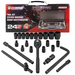 FORCEKRAFT 24-Piece 1/2 Inch Drive Socket Wrench Set (FK-4245B5MPB) 