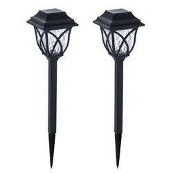 GIGAWATTS Solar Crystal Lawn Light Garden Landscape Lighting Sun Powered Lanterns for Garden, Pathway, Driveway(Pack of 2)