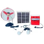Gramstrong Solar Power Kit Emergency Light with Solar Panel, 2 Bulbs and Fan for Home, Outdoor Use