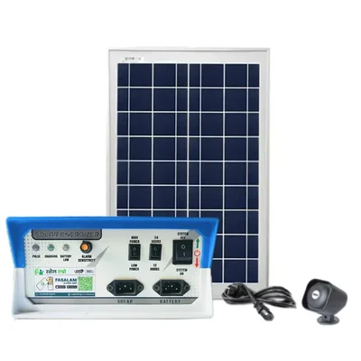 Rashail Agro Heavy Duty 10 KV Solar Zatka Machine to Cover 25 Acre Area with Battery, Insulators and Solar Panel