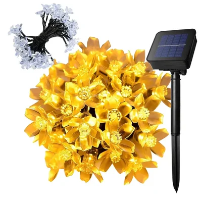 GIGAWATTS 30 LED 6.5m Solar Cherry Blossom String Lights for Garden, Home, Patio, Lawn, Indoor, Outdoor, Wedding & Party 