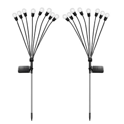 GIGAWATTS GW-302WW Solar Firefly Light with 3V Panel 600mAh Battery BIS Approved for Garden Lawn Patio Pathway (Pack of 2)