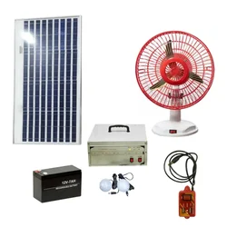 Gramstrong Solar Portable Plug and Play Home System with 30W Solar Panel, Battery, 12 inch Fan, and Two Bulbs (6 Month Warranty)
