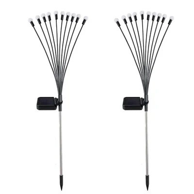 GIGAWATTS GW-305WW Solar Firefly Light with 3V Panel 600mAh Battery BIS Approved for Garden, Lawn & Pathway (Pack of 2)