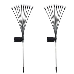 GIGAWATTS GW-305WW Solar Firefly Light with 3V Panel 600mAh Battery BIS Approved for Garden, Lawn & Pathway (Pack of 2)