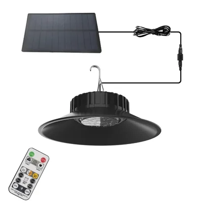 GIGAWATTS GW-712 Solar LED Light with 5.5V/2W Panel 3.7V/2000mAh Lithium Battery & Remote for Storage Room, Balcony Barn
