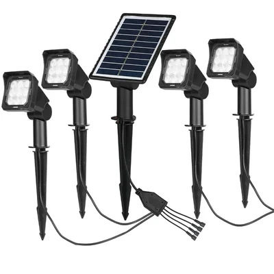 GIGAWATTS Solar Lawn Lamp Spike Pathway Lights Spotlight with Panel & 4 Lamp for Outdoor, Garden, Lawn, Driveway & Patio