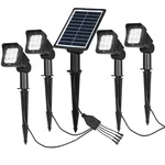 GIGAWATTS Solar Lawn Lamp Spike Pathway Lights Spotlight with Panel & 4 Lamp for Outdoor, Garden, Lawn, Driveway & Patio