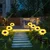 GIGAWATTS 4 Pcs Sunflower 8 LED Solar Garden Light Automatic Decorative Flowers Pot Lamp for Balcony Lawn Outdoor