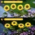 GIGAWATTS 4 Pcs Sunflower 8 LED Solar Garden Light Automatic Decorative Flowers Pot Lamp for Balcony Lawn Outdoor