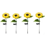 GIGAWATTS 4 Pcs Sunflower 8 LED Solar Garden Light Automatic Decorative Flowers Pot Lamp for Balcony Lawn Outdoor