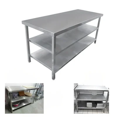 Premium Quality 24×48×34 inches Stainless Steel 3 Shelf Working Table