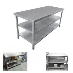 Premium Quality 24×48×34 inches Stainless Steel 3 Shelf Working Table