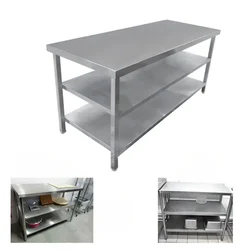 High Quality 24x60x30 inch Stainless Steel 3 Shelves Work Table For Culinary Usage