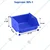 Supreme 95x102x51 mm Blue Small Storage Bin, Premium Plastic Material (BIN-1)-Pack of 10