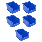 Supreme 300x210x160 mm Premium Plastic Blue Storage Bin (BIN-35)-Pack of 5