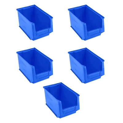 Supreme 350x211x200 mm Premium Plastic Blue Storage Bin (BIN-45)-Pack of 5