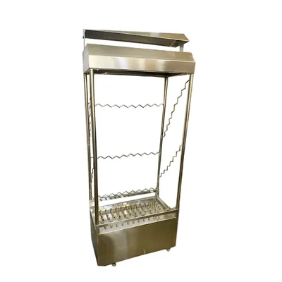 Commercial SS Gas Operated 10 Skewers Barbeque Grill Machine