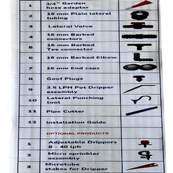 Premium Quality Home garden kit used for Drip Irrigation (15 Components in a Pack)