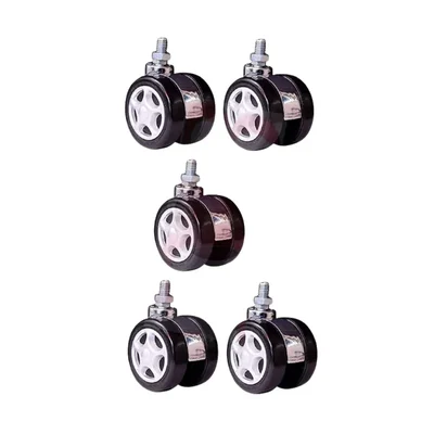 Prakash Threaded Twin Heavy Duty Alloy Castor Wheels Set of 5 Pcs for Revolving Chairs and  Other Revolving Products