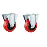 Prakash 4 Inch Red PVC Fixed Caster Wheels
