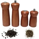 Premium Quality Traditional Wooden Spice Mill Grinder and Salt Shaker, Set of 4 inch and 6 inch (10.16 cm & 15.24 cm)
