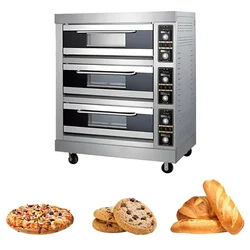 Commercial Triple Deck Electric Baking Oven 225 Watt, SS Body