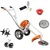 Heavy Duty Trolley Type Petrol Grass Cutter with 2 Stroke 52CC Engine with Flat & Round Tiller Attachment
