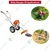 Heavy Duty Trolley Type Petrol Grass Cutter with 2 Stroke 52CC Engine with Flat & Round Tiller Attachment