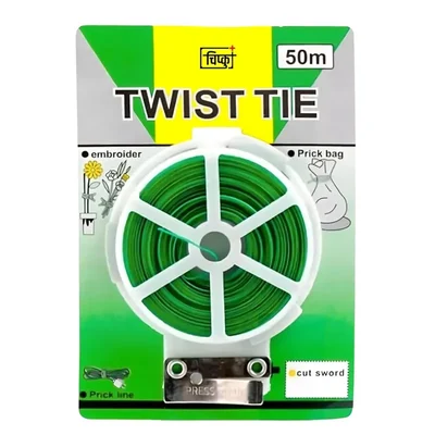 Chipku Heavy-Duty 50m Twist Tie Wire With Cutter, Reusable Plant Support Wire For Gardening & Home Projects