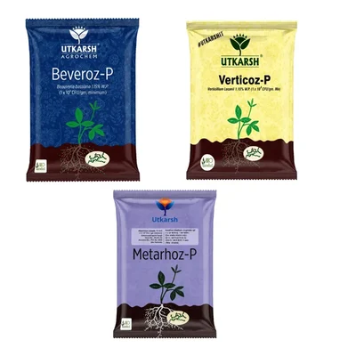 Uthkarsh All Kinds Of Insects Control Combo Pack (By Spraying) | Beveroz-P(250g) + Verticoz-P(250g) + Metarhoz-P(1Kg)