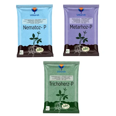 Utkarsh Nematodes Control Combo Pack | Nematoz-P(1Kg) + Metarhoz-P(1Kg) + Trichoherz-P(1Kg)