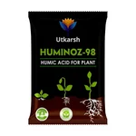 Utkarsh Huminoz-98 Humic Acid (98%) for Plant | Plant Fertilizer | Plant Growth Enhancer, Soil Conditioner | 900 gm