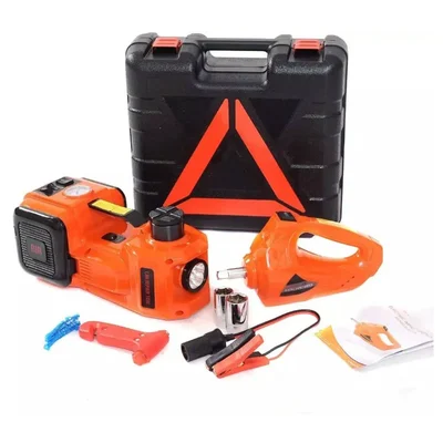 VOLTZ 3 Ton Electric Car Jack(15.5-45CM)4-in-1  Repair Tool kit,Tire Inflator,LED Flashlight & Impact Wrench,TY155HJS-3