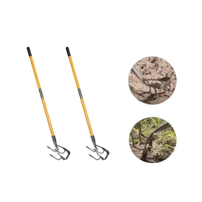 Falcon Iron Hand Weeding Cultivator FCHW-3077 With Steel Handle and Grip For Weeding(Pack Of 2)