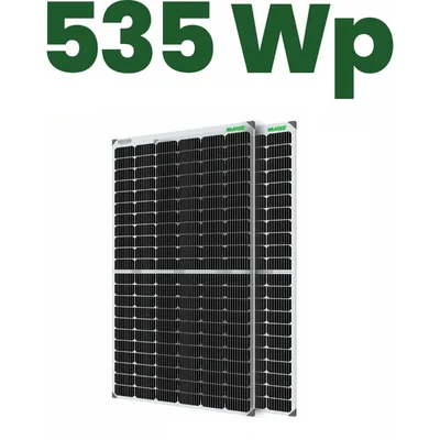 WAAREE 535W, 24V Monocrystalline Half Cut Bifacial Solar Panel for Home and Commercial Usage
