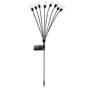 GIGAWATTS GW-301WW 8 LED Solar Firefly Plug-in Ground BIS Approved Decoration Light for Patio Lawn Backyards (Pack of 1)