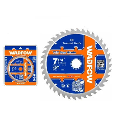 Wadfow 2 Pcs 185mm (7-1/4") Wood Cutting TCT Saw Blade (WTC1K05)