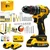 XLNT 10mm 21V BL Cordless Variable Speed Metal Chuck Drill Machine With Battery-Charger & Accessories Set, 0-2800 RPM (XTCIDK214)