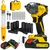 XLNT 12.7mm (1/2") 21V BL Cordless 650 Nm Max. Torque Impact Wrench With Battery, Charger, Impact Sockets, Screwdriver Bits & LED Work Light (XTCIWL136)